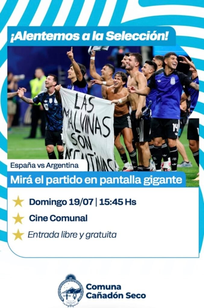 Cañadón Seco invita a vivir el partido de Argentina vs. España en pantalla gigante